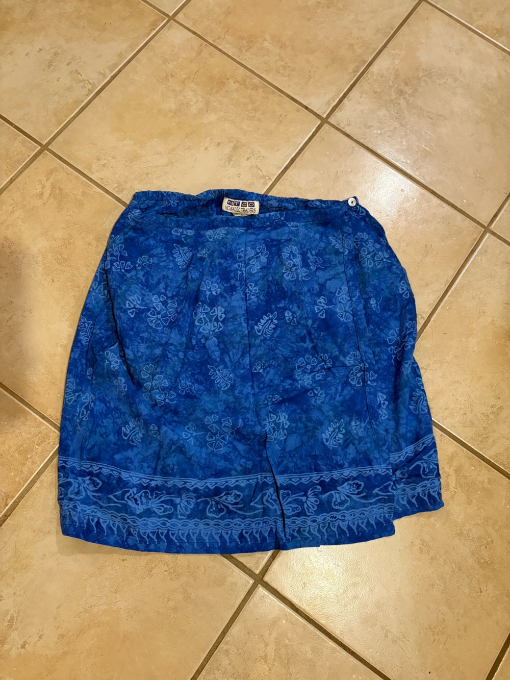 Nomadic Traders Blue Batik Mini Skirt
